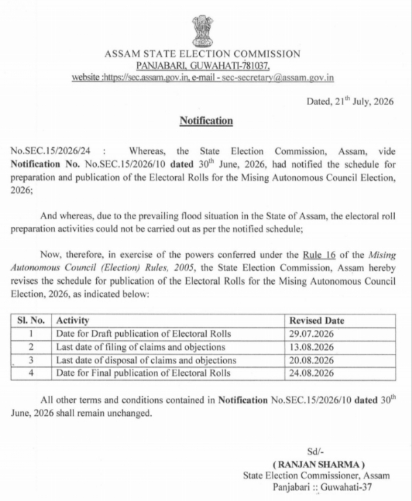 Copy of the Notification. Copy of the Notification.