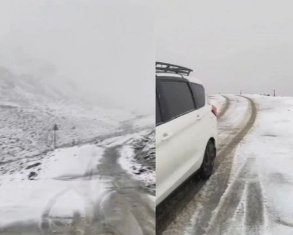 Fresh Snowfall Blankets Wari La Pass In Ladakh Amid Summer