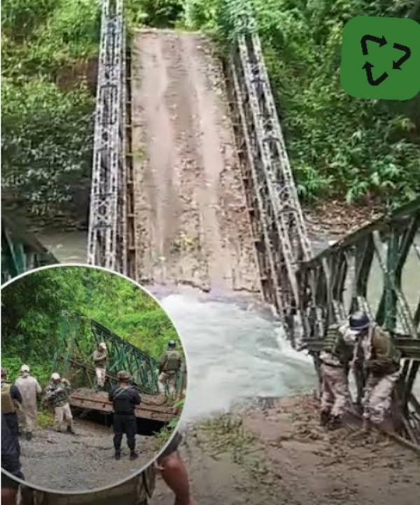 Image of the destroyed Bridge. Image of the destroyed Bridge.
