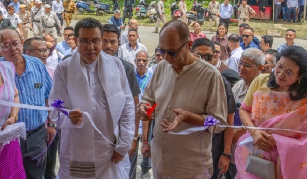 Manipur CM Opening the New DIET Building at Ima Market.