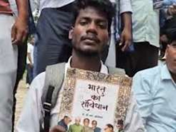 Students carried the Constitution and displayed banners