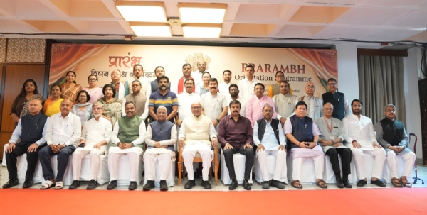 Vice President and Rajya Sabha Chairman C.P. Radhakrishnan  along with other dignitaries.