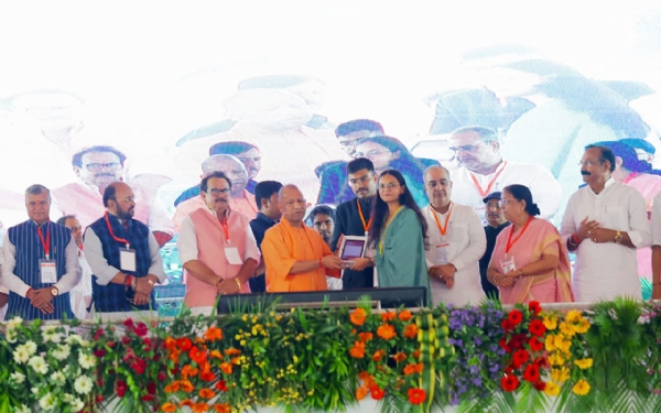 UP CM during prog organized for inauguration and foundation stone laying of 53 development projects costing over Rs. 342 cr
