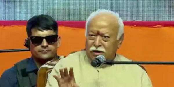 RSS chief Mohan Bhagwat addressing the Vishwamangalya Sabha in Hyderabad on Sunday RSS chief Mohan Bhagwat addressing the Vishwamangalya Sabha in Hyderabad on Sunday
