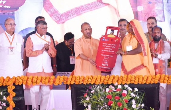 Chief Minister Yogi Adityanath arrived in SP stronghold Etawah on Sunday