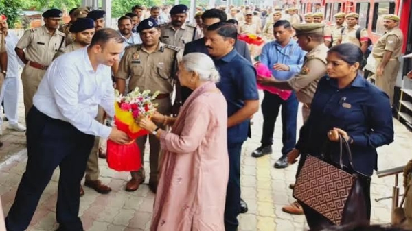 Uttar Pradesh Governor and Chancellor Anandiben Patel in Jaunpur on Monday