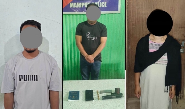 Image of the Three Arrested in Separate Manipur Operations and Surrendered NDPS Accused Including Illegal Firearm Seizure.