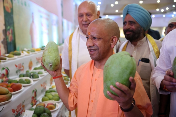 Chief Minister Yogi Adityanath during inauguration of ninth three-day Mango Festival in Lucknow on Friday Chief Minister Yogi Adityanath during inauguration of ninth three-day Mango Festival in Lucknow on Friday