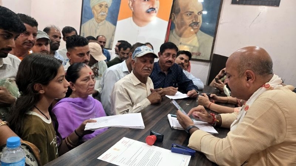 MLA Jammu East, Yudhvir Sethi during a Public Darbar at Jammu MLA Jammu East, Yudhvir Sethi during a Public Darbar at Jammu