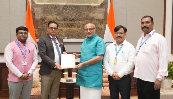 Vice President C.P. Radhakrishnan with Election Commission officials. Vice President C.P. Radhakrishnan with Election Commission officials.