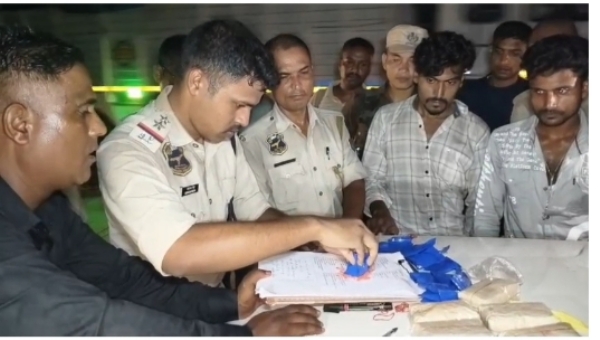 Image of the Three Arrested Accused with Yaba Tablets Worth ₹2.5 Crore in Assam.