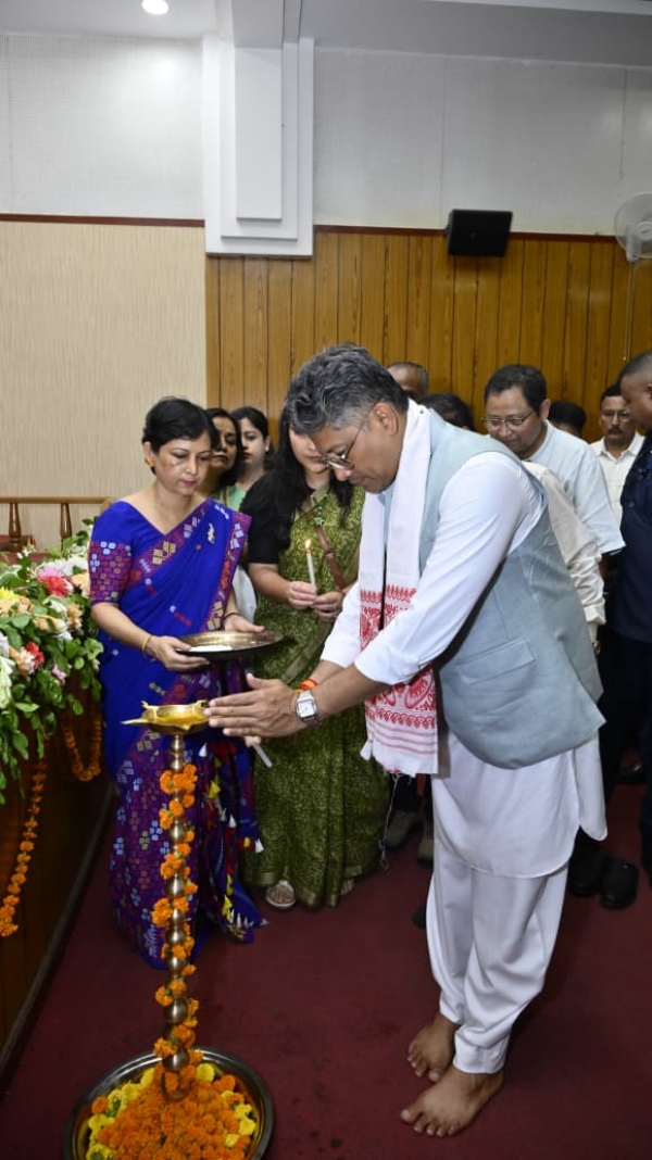 Assam Agriculture, Irrigation and Parliamentary Affairs Minister Pijush Hazarika on Sunday launching the ceremonial distribution of one lakh horticulture saplings.