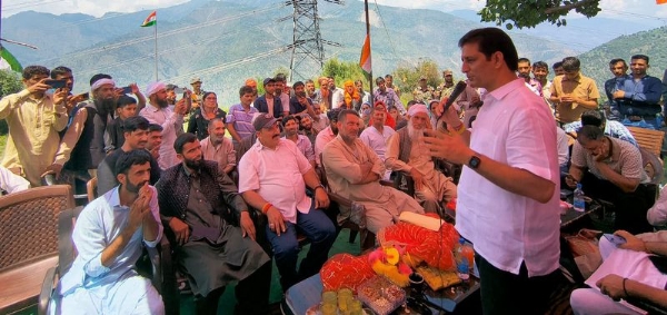 MLA Shakti Raj Parihar interacting with the public during his visit to Assar in Doda MLA Shakti Raj Parihar interacting with the public during his visit to Assar in Doda