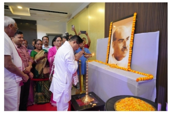 state BJP president Dilip Saikia paying tribute to Shyama Prasad Mookharji.