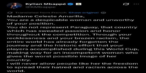 Mbappé Slams Paraguayan Senator as 