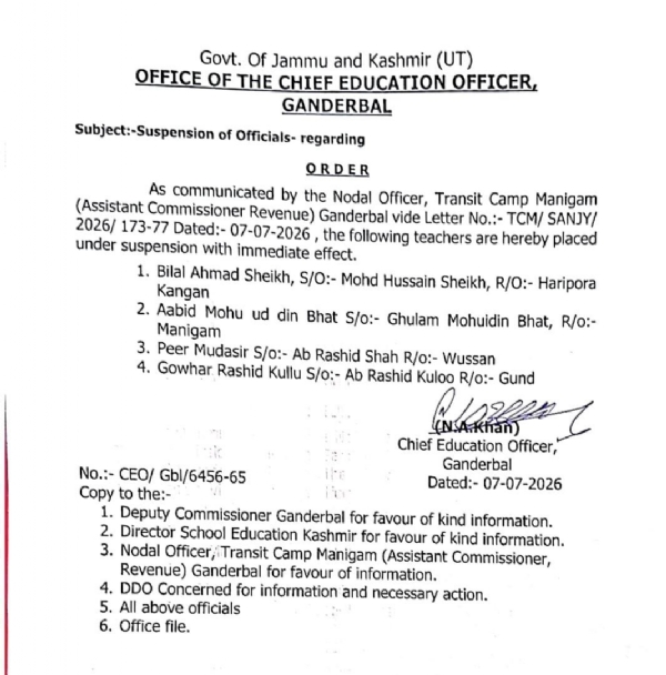 4 Teachers Suspended, FIR Sought Over Amarnath Yatra Registration Irregularities