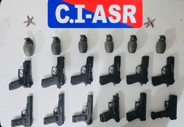 Recovered Hand Grenades and Pistols