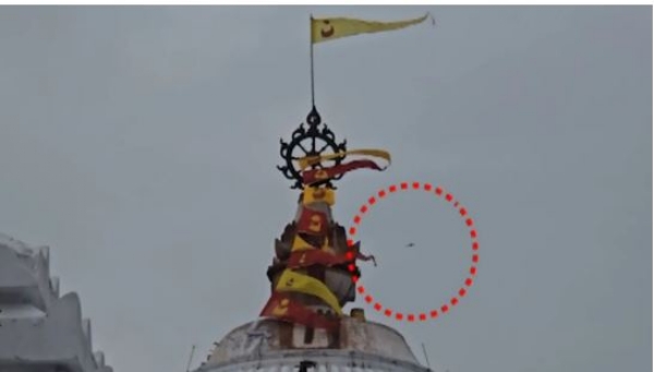 A drone spotted flying over Puri Srimandir
