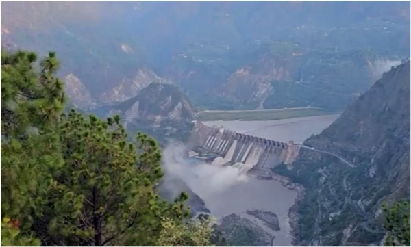 Spillway Gates Of Salal Dam Opened Following Surge In Water Inflow