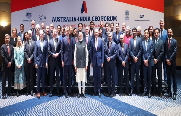 Prime Minister Narendra Modi with other dignitaries in Australia.