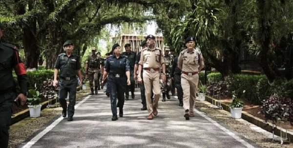 Manipur DGP Reviewing Infrastructure, Security at 2nd Manipur Rifles Battalion.