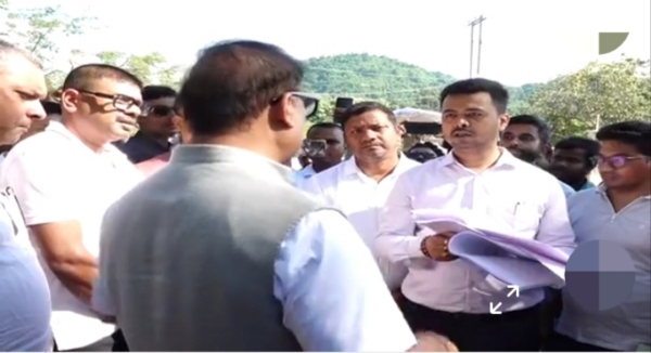 CM Dr Himanta  Biswa Sarma Reviewing the Construction Progress of Zubeen Khetra.