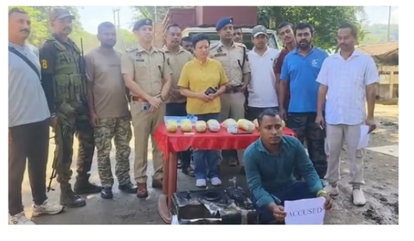 Image of the Seized Cr Worth of Morphine in Cachar and One Arrested Accused.