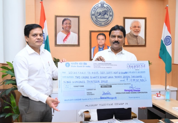 Odisha State Warehousing Corporation Pays Dividend to State Government