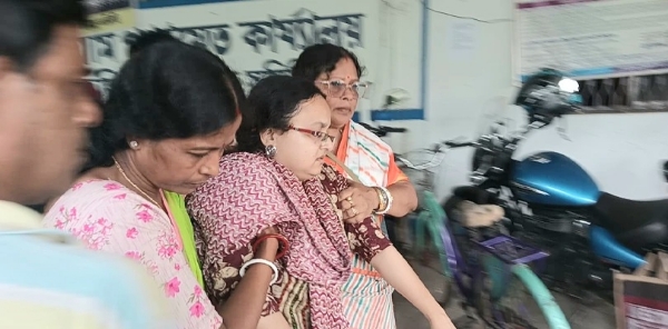 The panchayat officer being taken for treatment