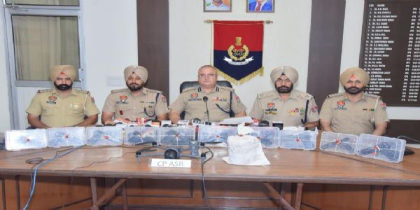 Amritsar Police arrested 7 accused, recovered 10 Pistols, 1 Kg Heroin & Drone Seized