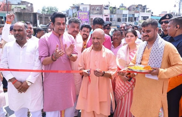 In  Gorakhpur, UP CM at event organized for inauguration of a 2-lane road constructed at a cost of ₹70 crore.