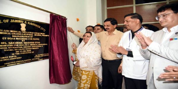 Sakeena inaugurates 128-Slice CT Scan machine at GMC Udhampur