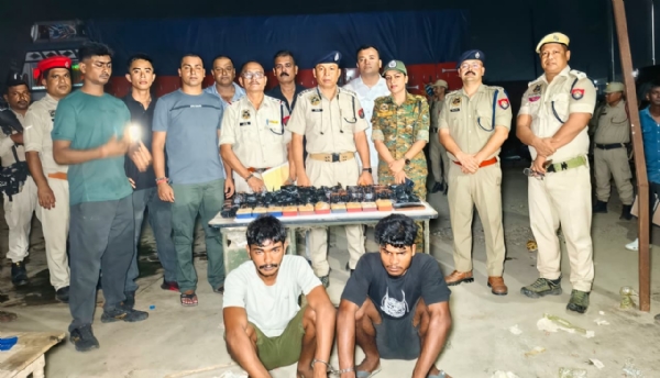 Image of the Seized Drugs Worth ₹39 Crore in Guwahati’s Boragaon and Two Arrested Accused.