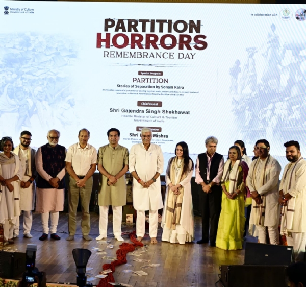 Union Minister for Culture and Tourism Gajendra Singh Shekhawat and Delhi Cabinet Minister Kapil Mishra at an event titled “Partition Horrors – Remembrance Day” held at the Dr. Ambedkar International Centre.