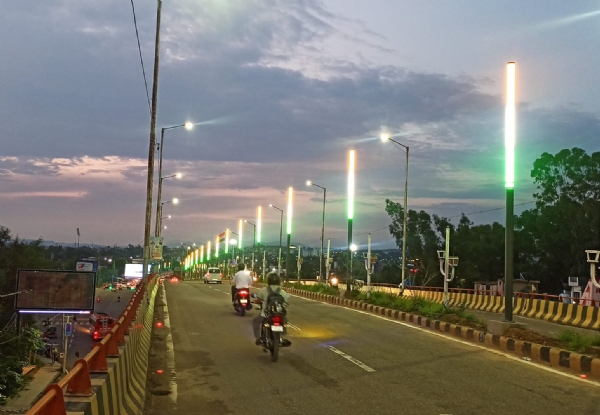 JMC Illuminates Jammu in Tricolour Ahead of Independence Day JMC Illuminates Jammu in Tricolour Ahead of Independence Day
