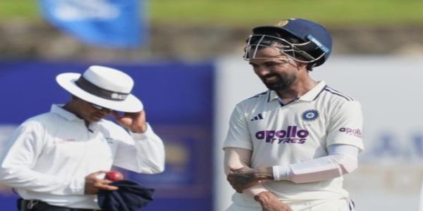 India vs Sri Lanka Test: KL Rahul Retires Hurt on 77 with Arm Discomfort
