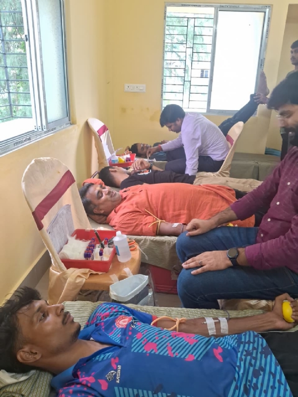 Shani Singh donating blood for 73rd time