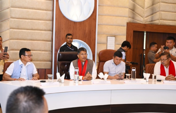 Minister Pijush Hazarika Reviewing Agriculture, Irrigation Schemes in Karbi Anglong.