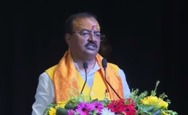 Addressing village council representatives, Uttar Pradesh Deputy Chief Minister Keshav Prasad Maurya