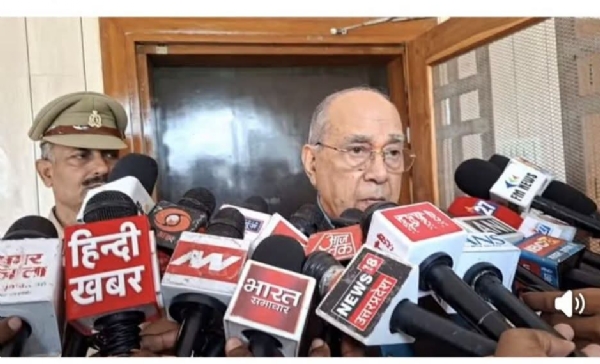 Nripendra Mishra, Chairman of Construction Committee,while talking to the journalists at the Circuit House on Thursday Nripendra Mishra, Chairman of Construction Committee,while talking to the journalists at the Circuit House on Thursday
