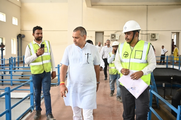 Minister Kaushik Rai Reviewing the Progress of North and South West Guwahati Water Supply Projects.