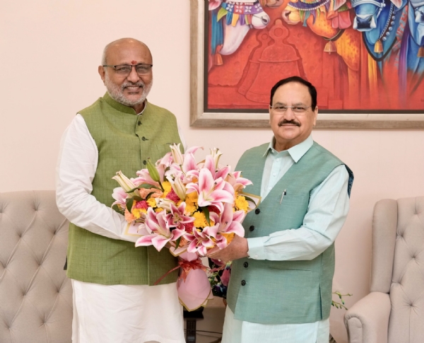 Vice President C. P. Radhakrishnan and Union Minister J.P Nadda