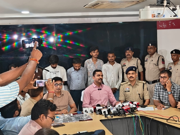 Deputy Commissioner of Police (Crime and Cyber) Smritik Rajnala addressing the media while revealing details of the paper leak case.