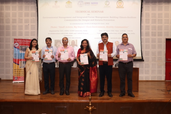 Speaker with Prof. Varun Joshi, Dean of USEM, at the technical seminar organised by IPU.