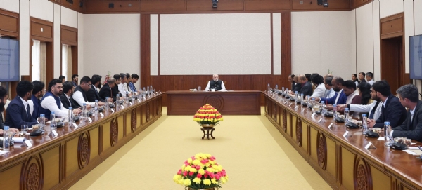 Prime Minister interacts with young startup founders.