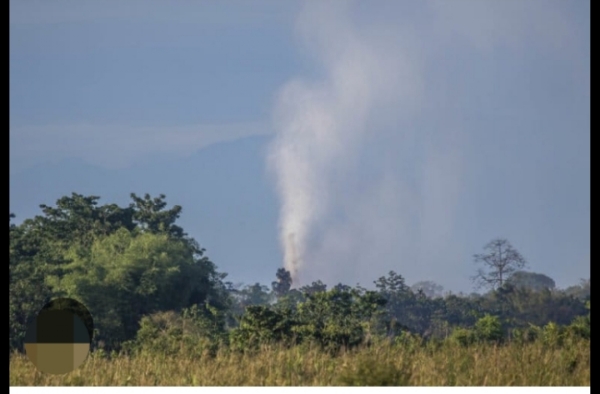 Image of the Gas Leak from Pipeline in Bagjan.
