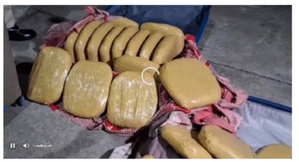 Image of the 42.41 Kgs of Ganja Seized at New Bongaigaon Railway Station in Assam.