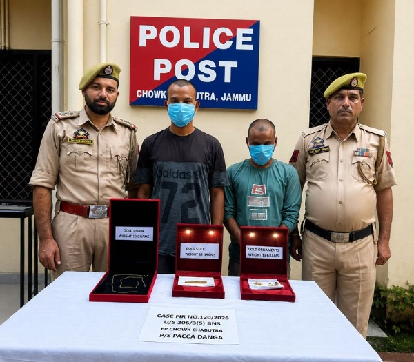Two held from Tamil Nadu for theft at jewellery shop in Jammu’s Kali Janni