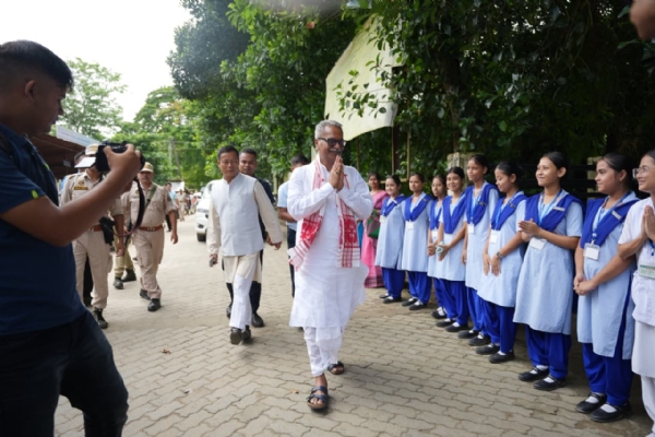 Assam Health and Family Welfare Minister Ashok Singhal on Thursday reviewing the district’s healthcare services in Majuli.