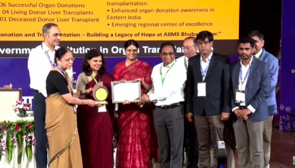 AIIMS Bhubaneswar has been conferred the prestigious Emerging Government Institution in Organ Transplantation award